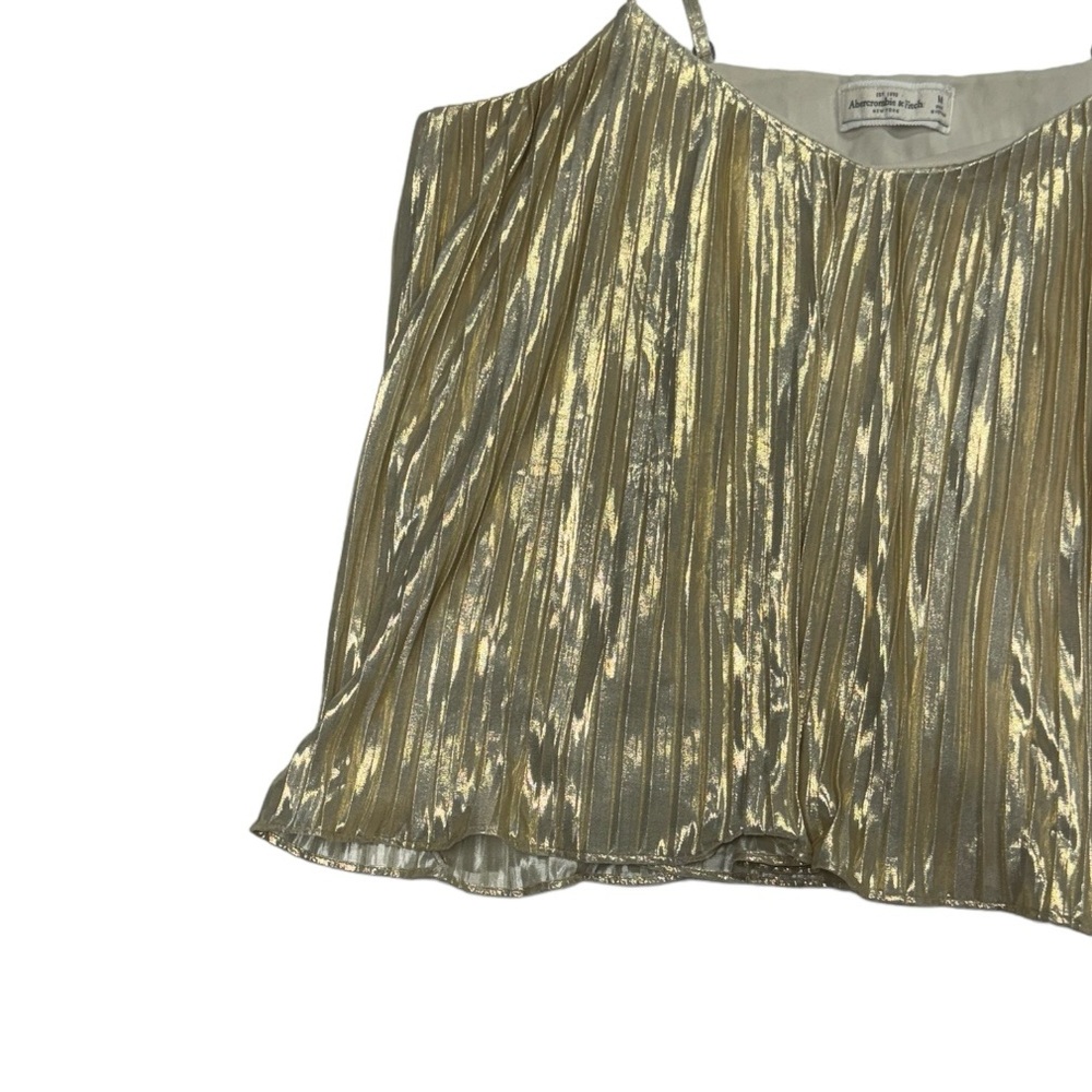 Abercrombie & Fitch size medium gold colored tank top blouse w adjustable straps - Picture 7 of 9